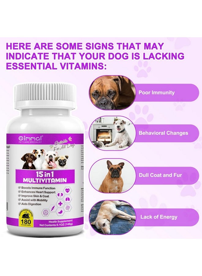 Alivo Dog Multivitamin Treats - 15 In 1 Multivitamin Tablets For Dogs With Glucosamine, Cranberry, Milk Thistle, Vitamins Supports Joint & Digestion, Skin & Coat - Peking Duck Flavor / 180 Chewable Tablets  - Image 3