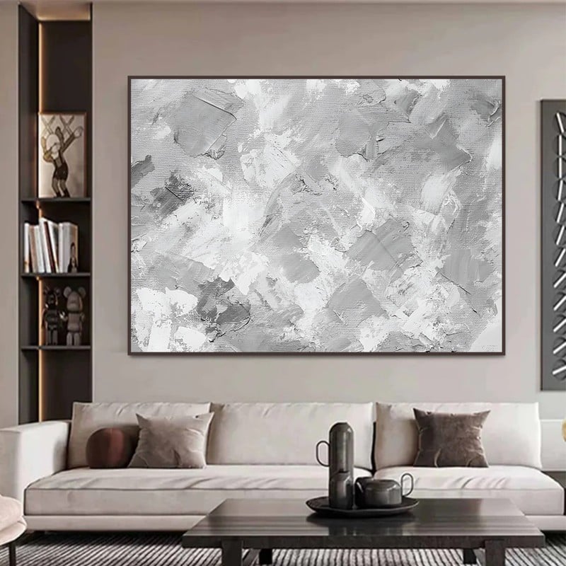 ماركتنا لوحة قماشية بتصميم الفن التشكيلي مع برواز مجوف مقاس (90×60) قطعة واحدة - Image 1