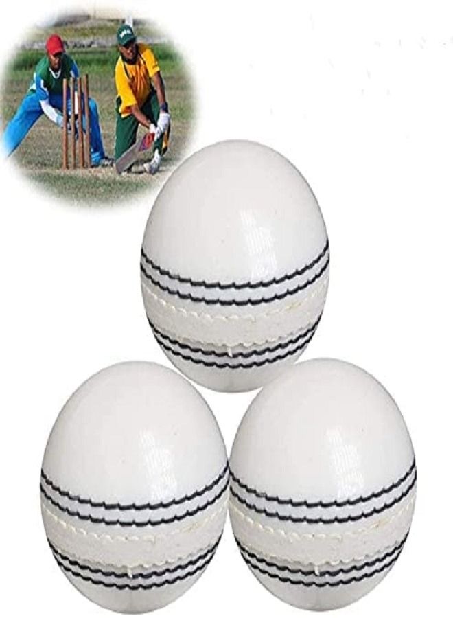ULTIMAX Cricket Balls for Practice 1 packet inside 3 ball-White - Image 1