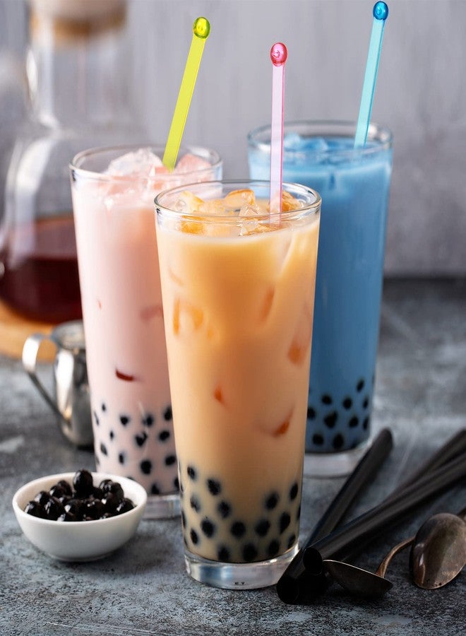 Mudder 100 Pieces Disposable Plastic Round Top Crystal Swizzle Sticks (MultiColor) - Image 4