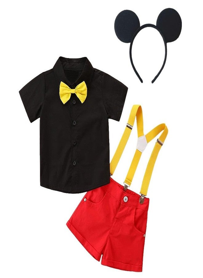 Lito Angels Mouse Costume Suspender Suit Fancy Dress Up Set with Mouse Ears Headband for Baby Boys Size 12-18 Months - Image 1