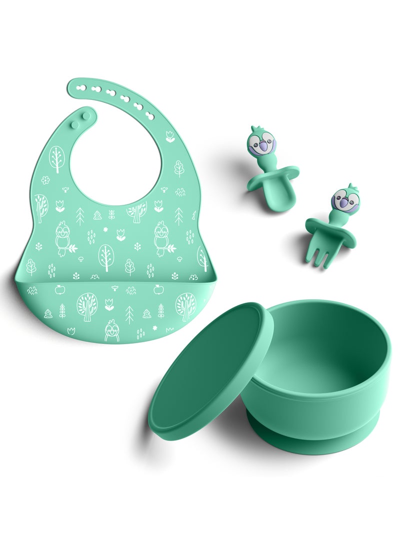 bimbly 5 in 1 Baby Feeding Set Green - Image 1