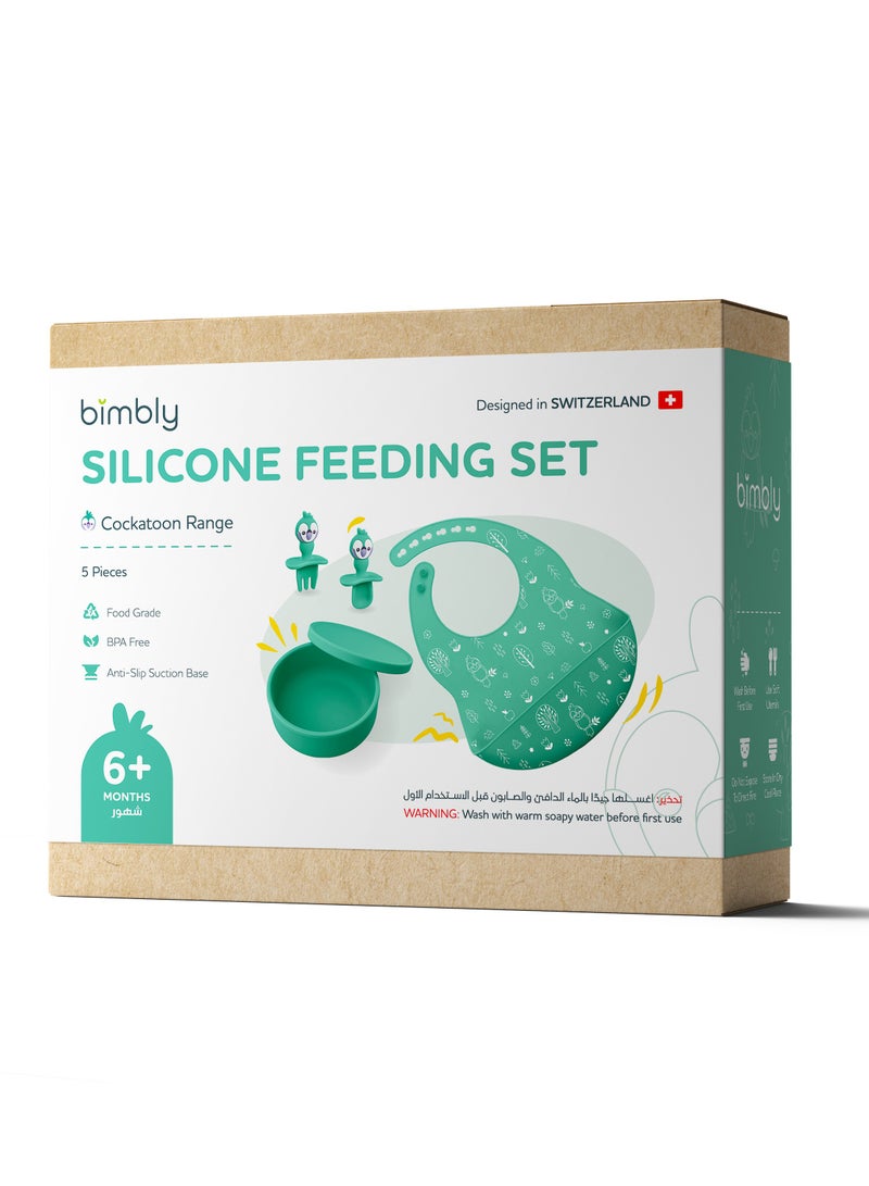 bimbly 5 in 1 Baby Feeding Set Green - Image 2