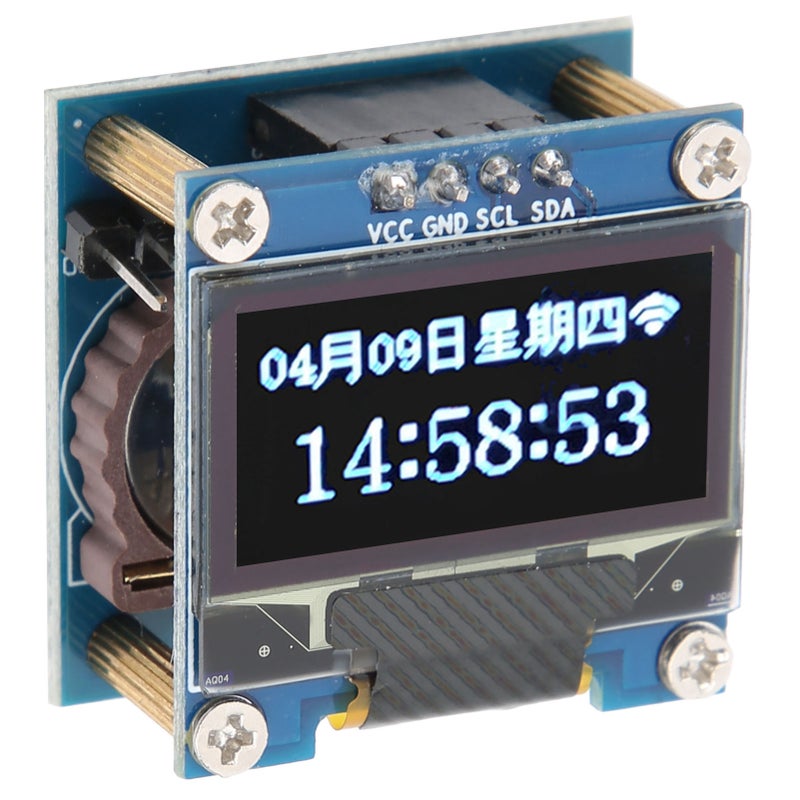 Clock Module 0.96in OLED Display WiFi PCB Board MICRO USB 5V with 40mAh Button Battery - Image 4