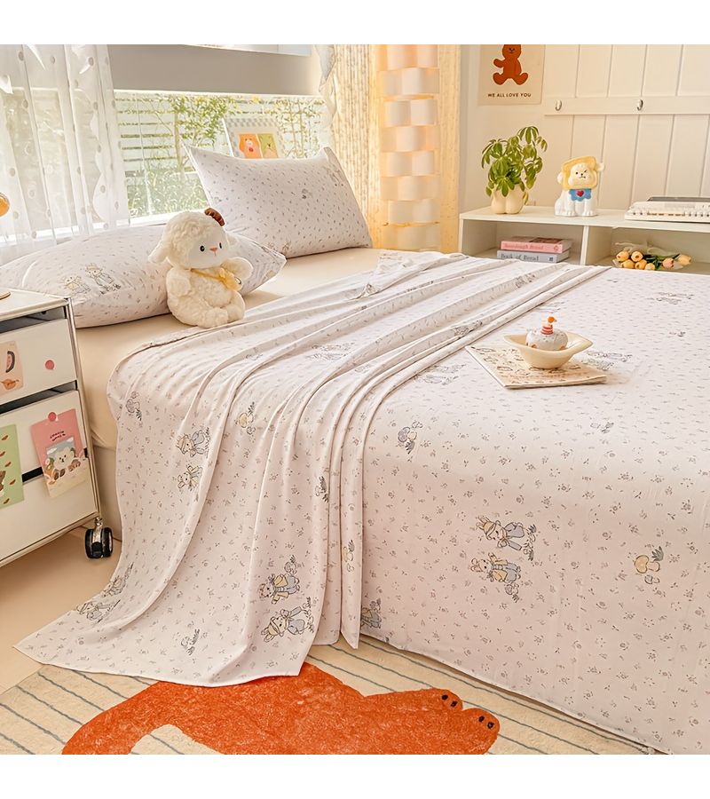 Simple Elegant Double Layer Gauze Bed Sheet Soft Breathable Fade Resistant 62.99x90.55 - Image 5