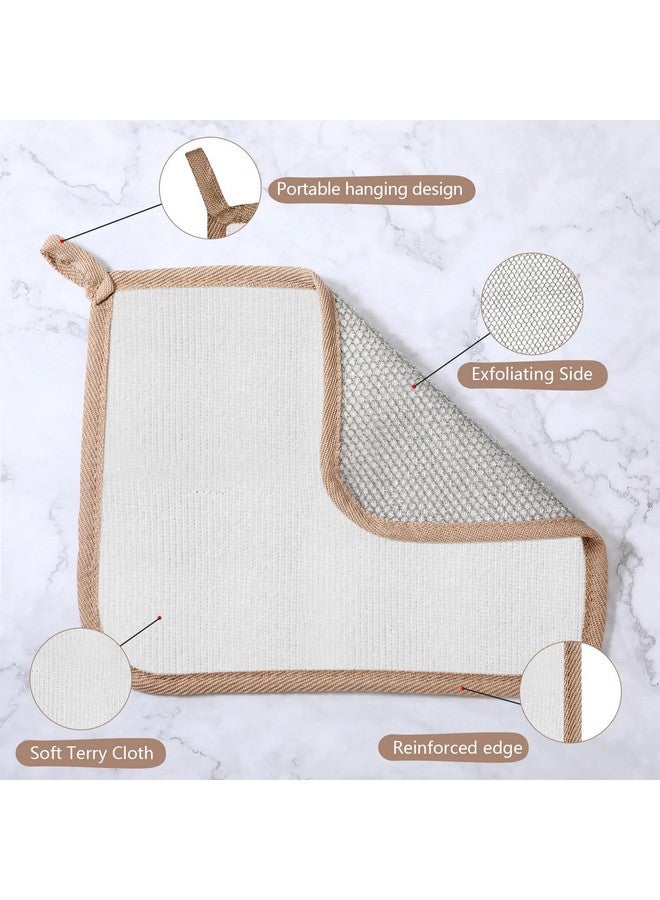 Tudomro 10 Pcs Exfoliating Washcloths Double Sided Man Wash Cloths Body Face Exfoliating Scrub Cloths for Shower Men Women(10.2 x 8.7 Inch,Gray) - Image 4