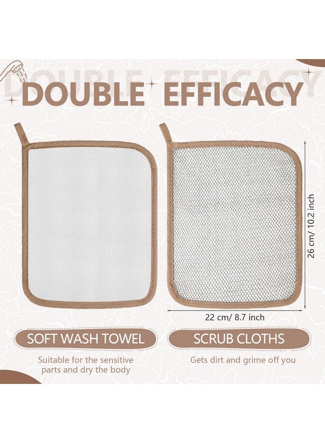 Tudomro 10 Pcs Exfoliating Washcloths Double Sided Man Wash Cloths Body Face Exfoliating Scrub Cloths for Shower Men Women(10.2 x 8.7 Inch,Gray) - Image 2