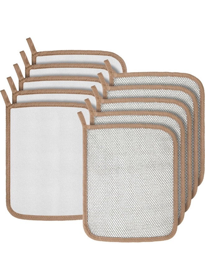 Tudomro 10 Pcs Exfoliating Washcloths Double Sided Man Wash Cloths Body Face Exfoliating Scrub Cloths for Shower Men Women(10.2 x 8.7 Inch,Gray) - Image 1