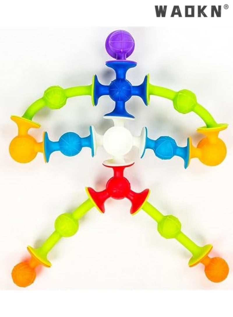 دبليو أيه أو كي أن 48 قطعة ديي سيليكون لينة لبنات البناء مصاصة لعبة تعليمية بناء الأسرة لعبة تفاعلية مصاصة لعبة بناء مجموعة هدية الإبداعية العامة مصاصة لعبة بناء مجموعة - Image 5