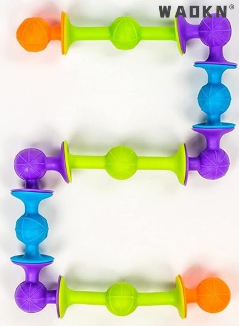 دبليو أيه أو كي أن 48 قطعة ديي سيليكون لينة لبنات البناء مصاصة لعبة تعليمية بناء الأسرة لعبة تفاعلية مصاصة لعبة بناء مجموعة هدية الإبداعية العامة مصاصة لعبة بناء مجموعة - Image 4