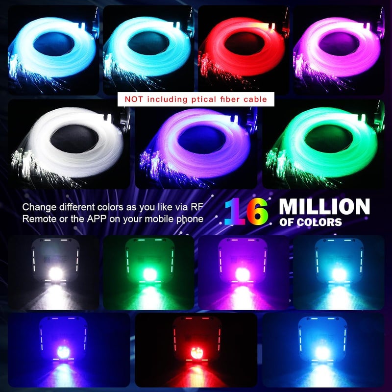 Amki High Brightness 32W Twinkle Sound Mode RGBW Light Source Engine Driver Remote/APP Control Starlight Box Motor for Fiber Optic Star Ceiling Light Kit - Image 2