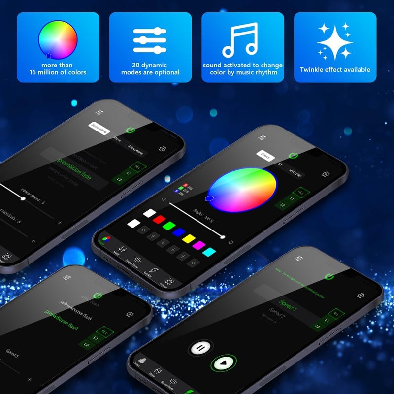Amki High Brightness 32W Twinkle Sound Mode RGBW Light Source Engine Driver Remote/APP Control Starlight Box Motor for Fiber Optic Star Ceiling Light Kit - Image 3