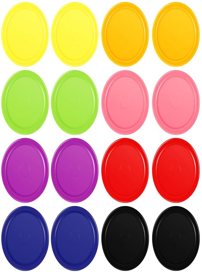 Skylety 16 Pieces Home Hockey Pucks 2.5 Inch Red Replacement Round Hockey Pucks Multicolors for Game Tables Equipment Accessories - Image 1