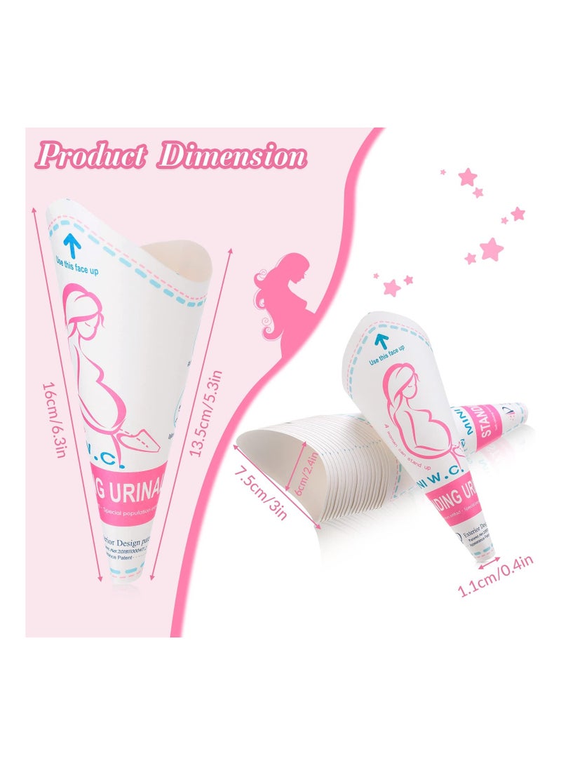 Disposable Female Urination, 50 Pcs Device Portable Girl Urinal Funnel Waterproof Standing Pee for Women Travel Cup Urine Pocket Toilet Camping Hiking Pregnant - Image 5