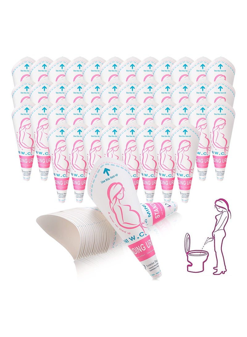 Disposable Female Urination, 50 Pcs Device Portable Girl Urinal Funnel Waterproof Standing Pee for Women Travel Cup Urine Pocket Toilet Camping Hiking Pregnant - Image 1