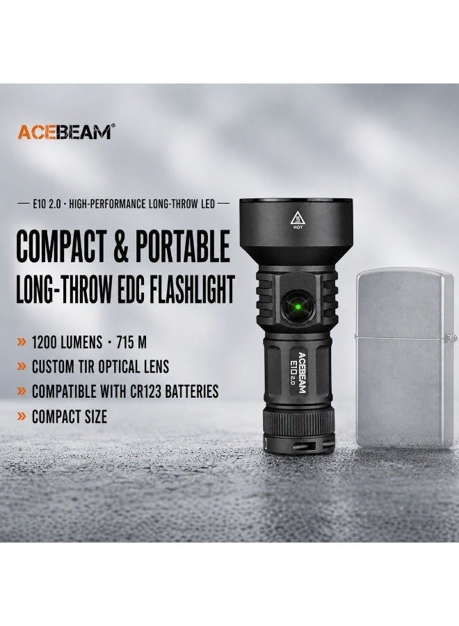 ACEBEAM E10 2.0 Rechargeable Compact Flashlight, Ultra-Bright Long-Range Portable Outdoor Work Light with Magnetic Base - Image 1