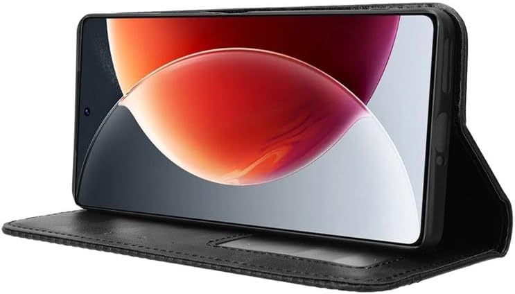 بيوينتي جراب لهاتف Tecno Camon 30 Pro 5G Retro Flip Wallet جراب مغناطيسي أسود - Image 2