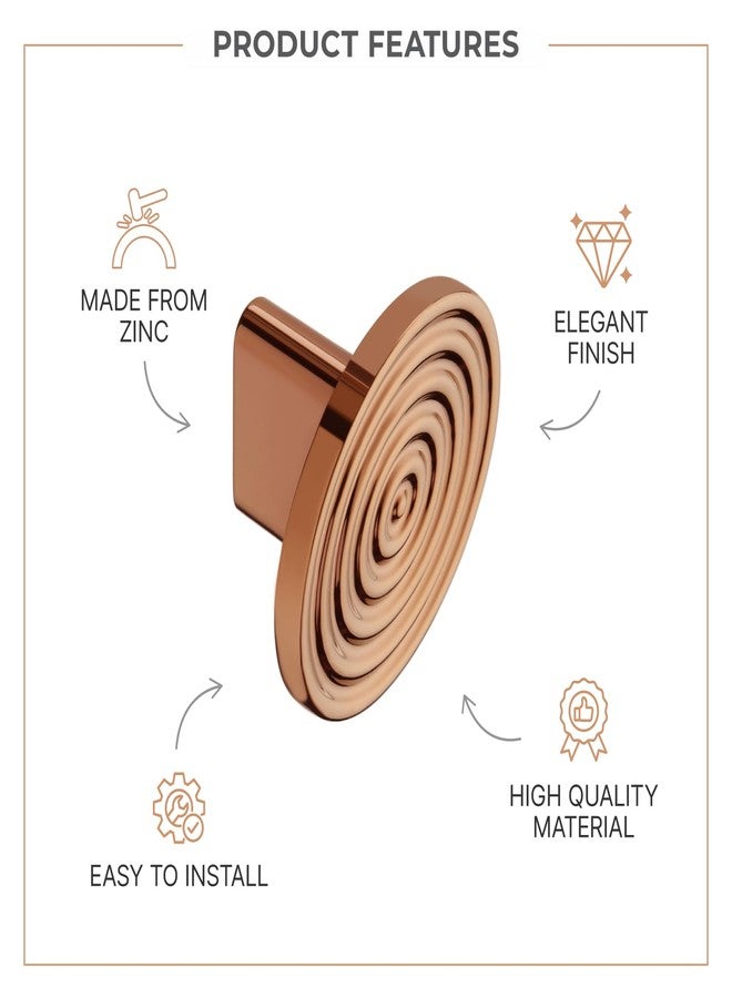 LAPO 2 Piece Zinc Drawer Knobs and Pulls - Sturdy Door Knobs for Cabinets, Cupboards & Wardrobes (PVD Rose Gold Finish) KN - Image 3