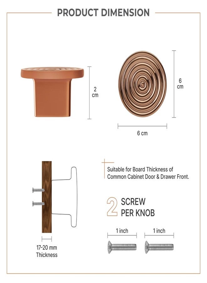 LAPO 2 Piece Zinc Drawer Knobs and Pulls - Sturdy Door Knobs for Cabinets, Cupboards & Wardrobes (PVD Rose Gold Finish) KN - Image 2
