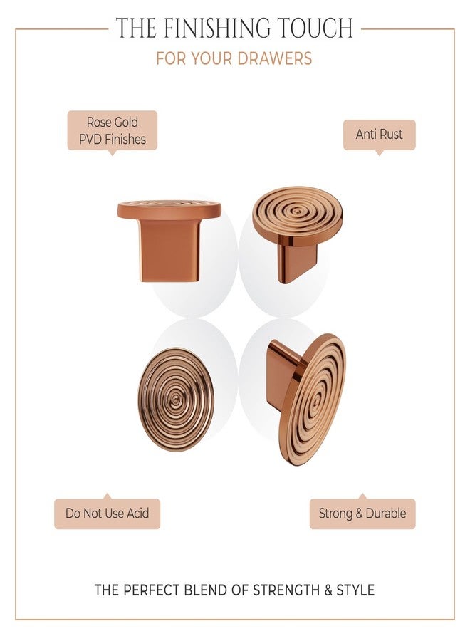 LAPO 2 Piece Zinc Drawer Knobs and Pulls - Sturdy Door Knobs for Cabinets, Cupboards & Wardrobes (PVD Rose Gold Finish) KN - Image 5