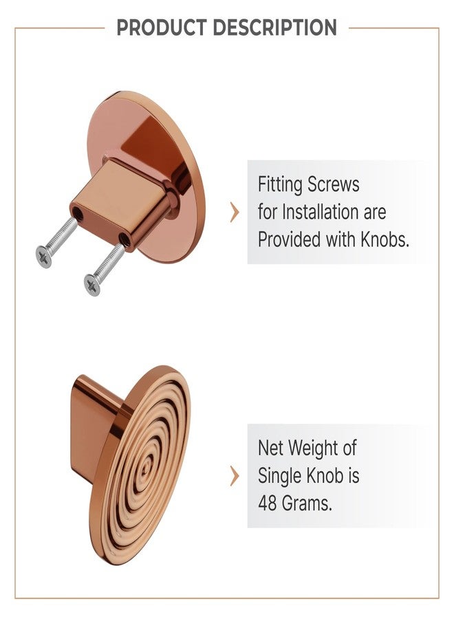 LAPO 2 Piece Zinc Drawer Knobs and Pulls - Sturdy Door Knobs for Cabinets, Cupboards & Wardrobes (PVD Rose Gold Finish) KN - Image 4