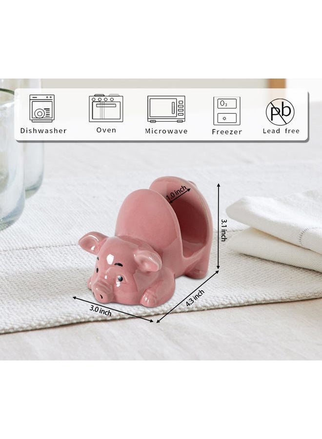 GABROC Pig Sponge Holder for Kitchen Sink Sink Sponge Holder Ceramic Dish Sponge Holder Pink Kitchen Sponge Holder - Adorable and Functional Sink Caddy - Image 4