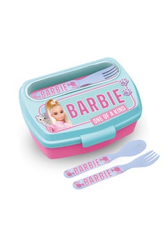 Mattel Games Stor Funny Sandwich Box With
Cutlery Barbie Bb22  - Image 1