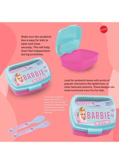 Mattel Games Stor Funny Sandwich Box With
Cutlery Barbie Bb22  - Image 4