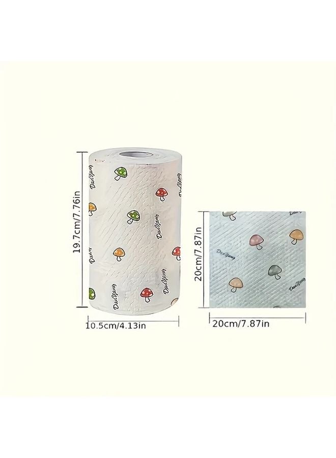 1 Roll Random Pattern Non Stick Kitchen Cleaning Cloths Reusable Washable Paper Towels Multi Fold - Image 4