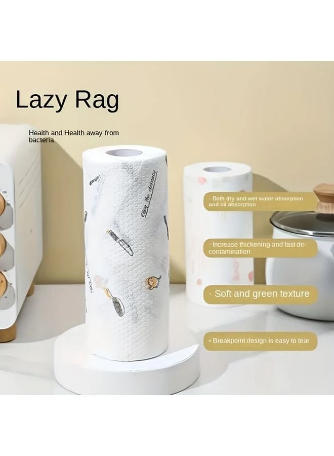 1 Roll Random Pattern Non Stick Kitchen Cleaning Cloths Reusable Washable Paper Towels Multi Fold - Image 5