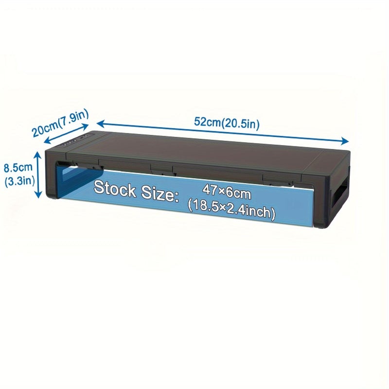 Black Desktop Monitor Riser With Drawer And Vertical Stand For Laptop With Data Ports Type C Charging - Image 2
