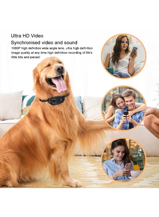 شابية كاميرا أكشن صغيرة، كاميرا أكشن للجسم قابلة للارتداء، كاميرا فيديو أكشن محمولة ممتازة، كاميرا تسجيل بدون استخدام اليدين بحجم الإبهام، للسفر والحيوانات الأليفة والتصوير تحت الماء (تحتوي على بطاقة ذاكرة 64 جيجابايت، كابل بيانات، محول، غطاء سيليكون، قاعدة، مشبك خلفي، طوق مغناطيسي، أسود) - Image 5