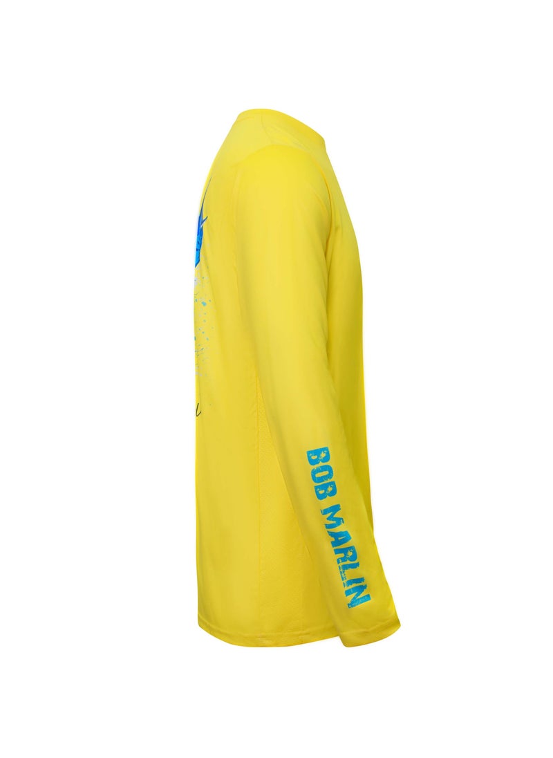 BOB MARLIN Marlin Performance Shirt Ocean Marlin Yellow-Small  - Image 3
