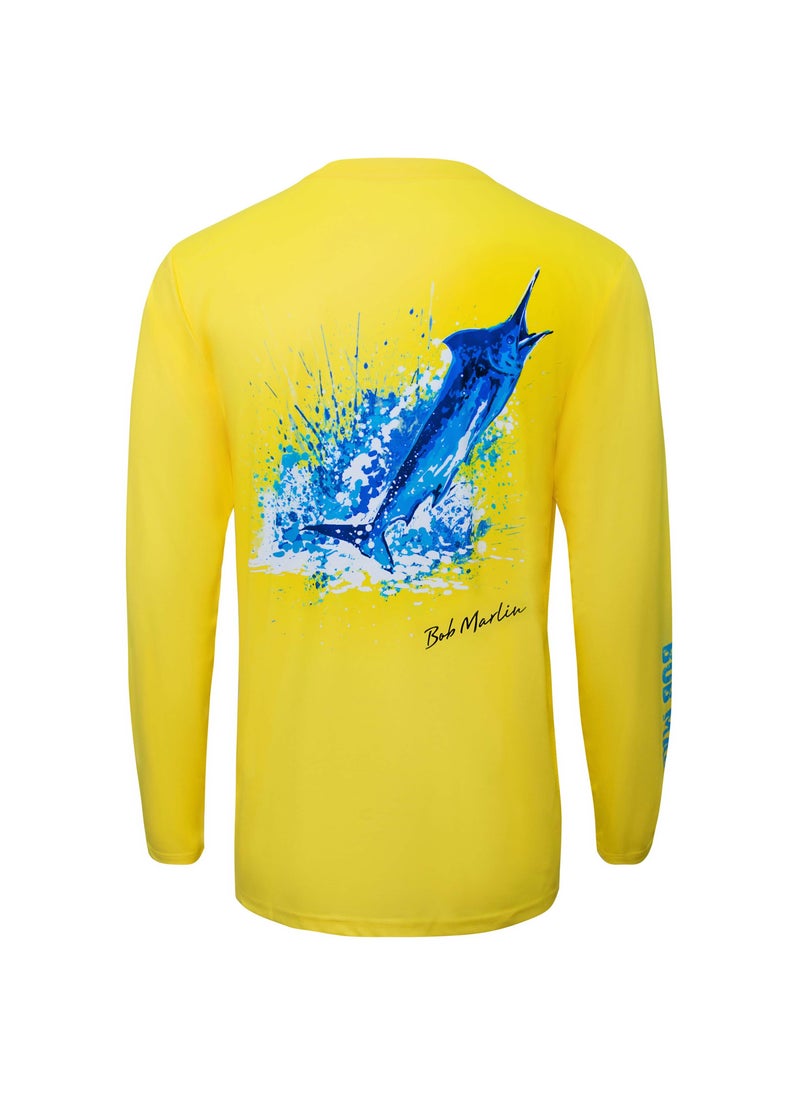 BOB MARLIN Marlin Performance Shirt Ocean Marlin Yellow-Small  - Image 1