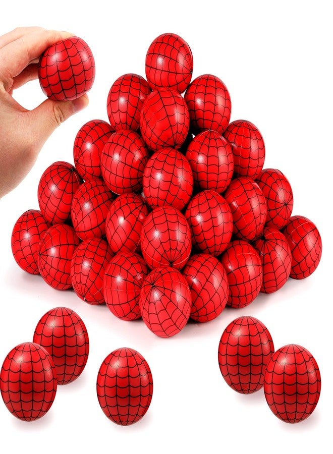 WELLVO 36 Pack Spider Stress Balls for Kids Spider Party Favors, 1.97 Inch Mini Foam Balls Anxiety Relief Fidget Sensory Toys for Hero Theme Birthday Goodie Bags, Easter Basket Stuffers, Classroom Prizes - Image 1