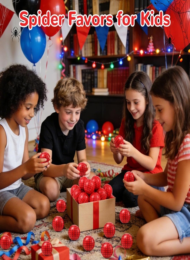 WELLVO 36 Pack Spider Stress Balls for Kids Spider Party Favors, 1.97 Inch Mini Foam Balls Anxiety Relief Fidget Sensory Toys for Hero Theme Birthday Goodie Bags, Easter Basket Stuffers, Classroom Prizes - Image 3