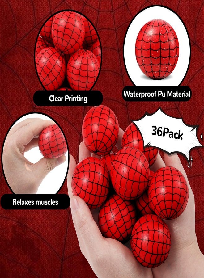 WELLVO 36 Pack Spider Stress Balls for Kids Spider Party Favors, 1.97 Inch Mini Foam Balls Anxiety Relief Fidget Sensory Toys for Hero Theme Birthday Goodie Bags, Easter Basket Stuffers, Classroom Prizes - Image 5