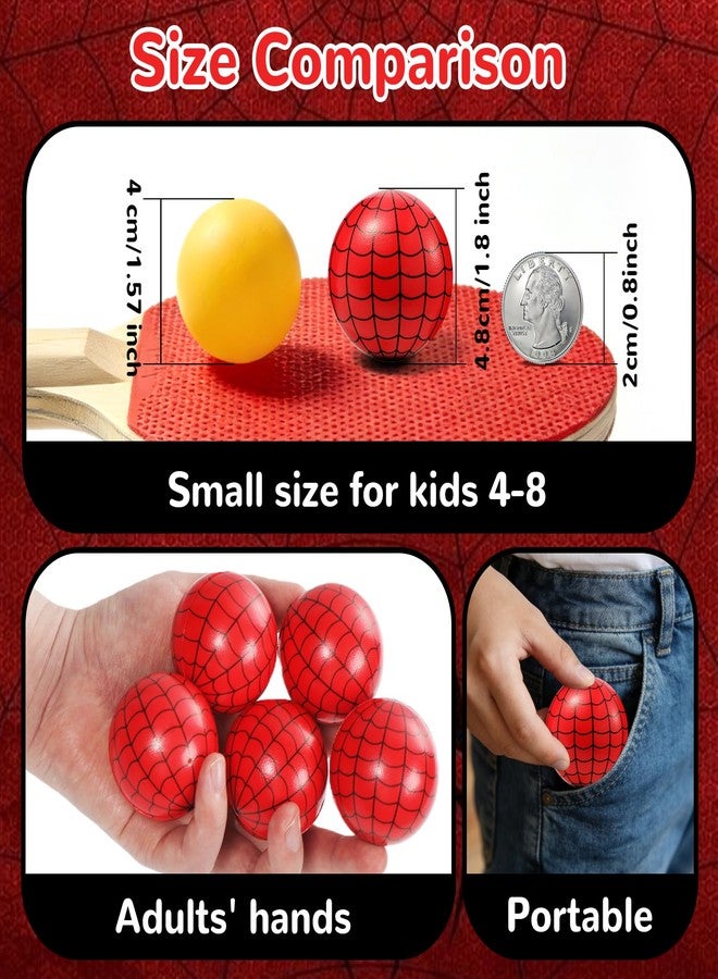 WELLVO 36 Pack Spider Stress Balls for Kids Spider Party Favors, 1.97 Inch Mini Foam Balls Anxiety Relief Fidget Sensory Toys for Hero Theme Birthday Goodie Bags, Easter Basket Stuffers, Classroom Prizes - Image 4