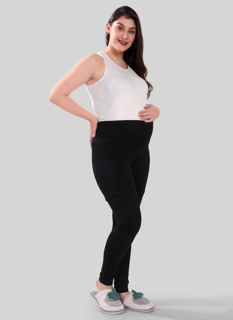 TUMMY TUMMY 2PC Set of Maternity T-shirt & High Waist Legging with Drawstring