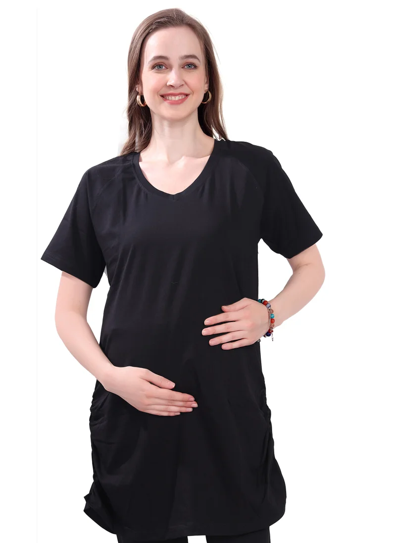 TUMMY TUMMY 2PC Set of Maternity T-shirt & High Waist Legging with Drawstring