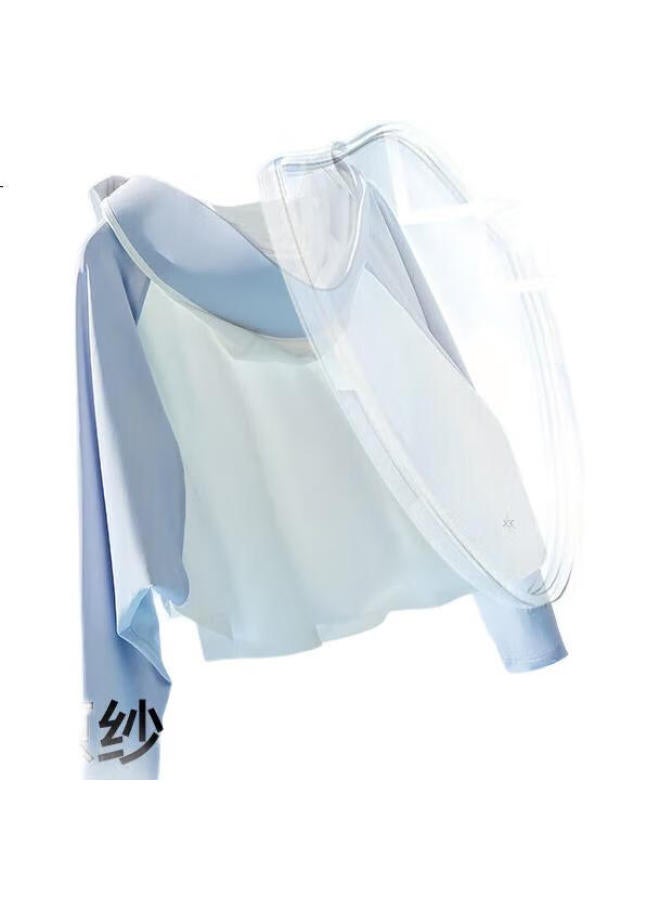 Pelliot Sun Protection Clothing For Children, Summer Uv Protection Upf50+, Ice Silk Cape 13221245, Seagull Gray + Pearl White 130 - Image 2