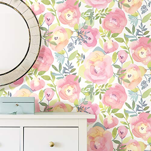 NuWallpaper NU3035 Peachy Keen Peel & Stick Wallpaper, Pink - Image 2