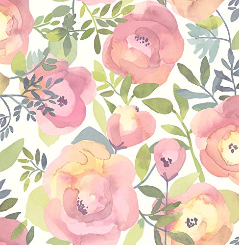 NuWallpaper NU3035 Peachy Keen Peel & Stick Wallpaper, Pink - Image 1