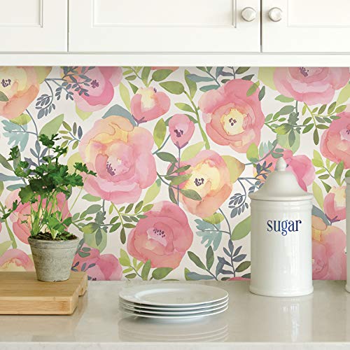 NuWallpaper NU3035 Peachy Keen Peel & Stick Wallpaper, Pink - Image 3