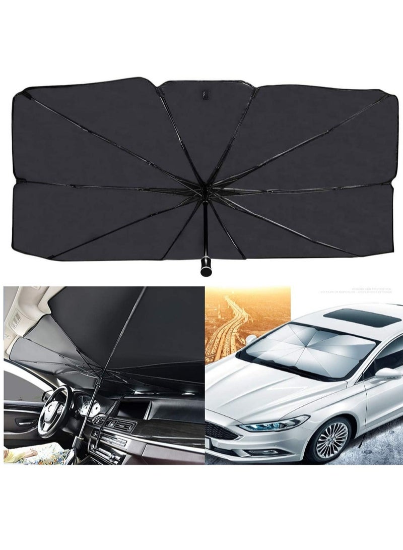Car Windshield Sun Shade Umbrella,Foldable Car Sun Umbrella for Windshield Sun Protection Umbrella Front Sunscreen Visor Block UV Fits Most Vehicle Models - Image 1
