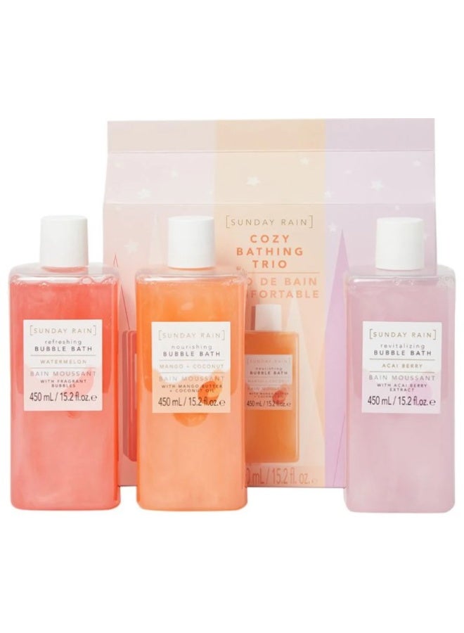 Sunday Rain Cosy Bathing Trio Bubble Bath 3 Pieces Gift Set - Image 1