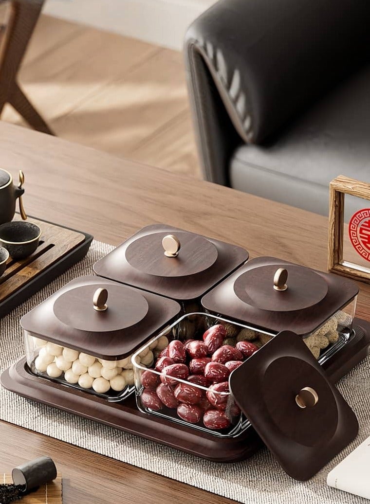 NayZaan Wood Grain Fruit Plate,Dessert Serving Trays For Dried Fruit, Nuts, Candy, Cookies, And Chips，Suitable For Everyday Family Use, Parties, Holiday Gatherings, And Group Dinners - Image 4