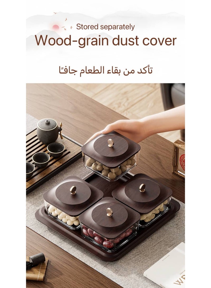 NayZaan Wood Grain Fruit Plate,Dessert Serving Trays For Dried Fruit, Nuts, Candy, Cookies, And Chips，Suitable For Everyday Family Use, Parties, Holiday Gatherings, And Group Dinners - Image 5