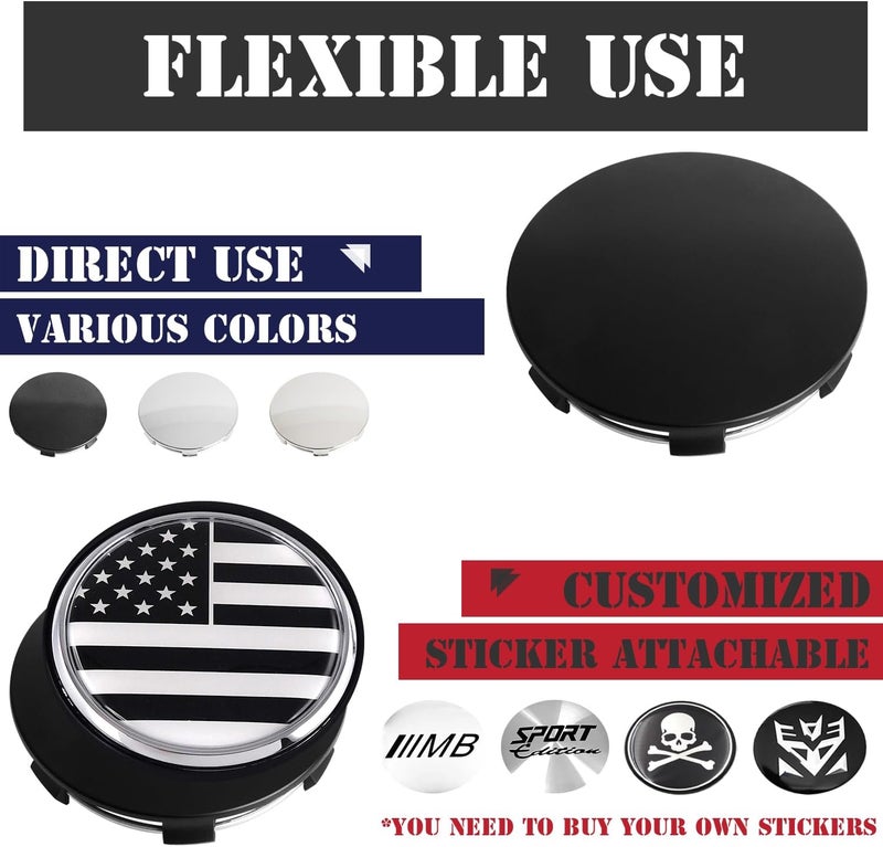 KitsPro 3.25Inch 83MM Wheel Center Caps, Pack of 4 (Matte Black, Outer 83MM, Inner 75MM) - Image 5