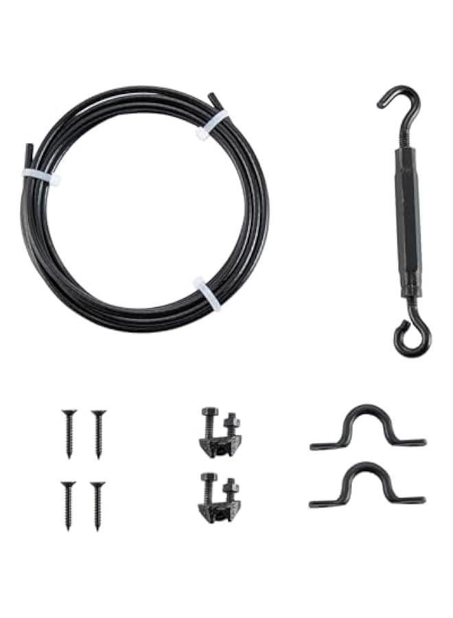 Arabest Durable Anti Sag Gate Kit for Wooden Fence Repair, 1 Pack Anti-Sagging Gate Hardware Kit，Anti-Sag Gate Support Cable Kit for Exterior Use，Black Plated - Image 1